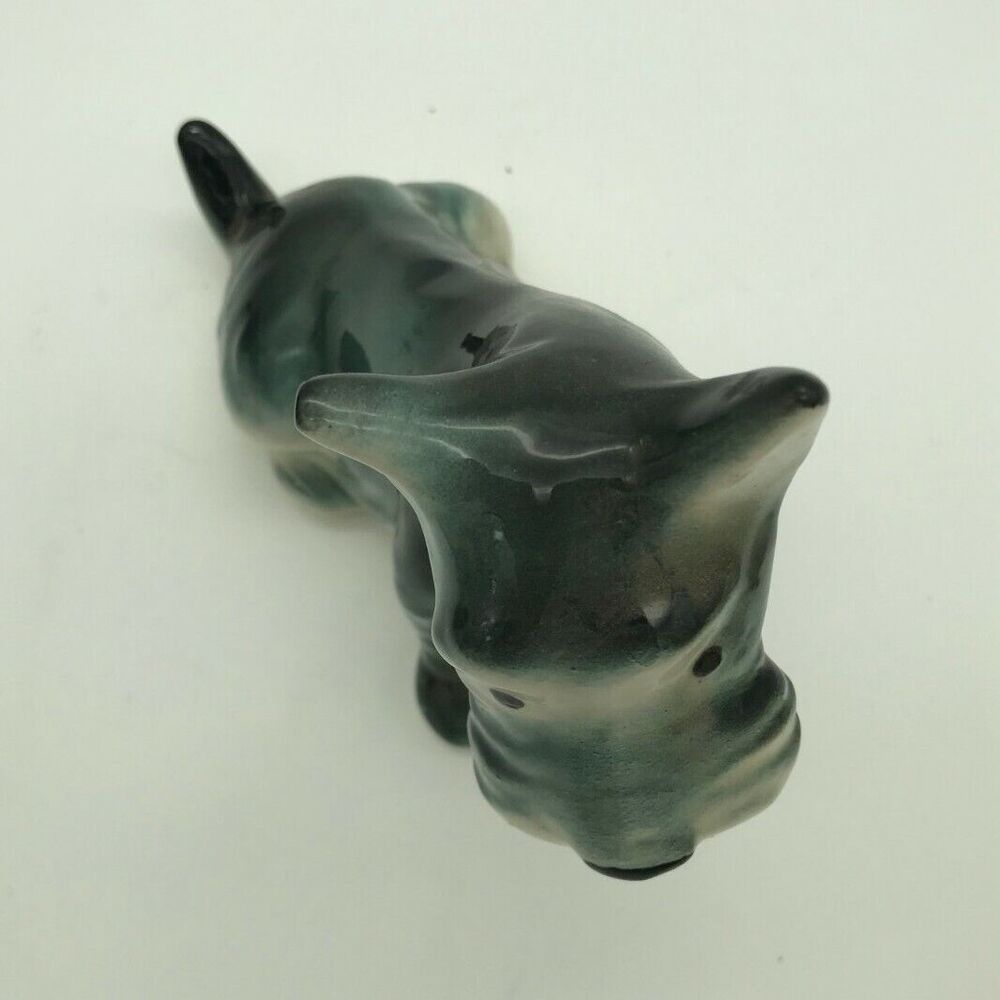 Vintage Scottie Dog Ceramic Figurine Black & Gray Puppy Scottish Terrier Dog - Picture 8 of 11